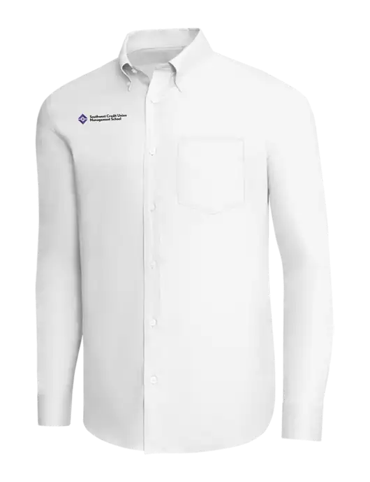 Brooks Brothers White Wrinkle-Free Stretch Pinpoint Shirt w/SCMS Logo