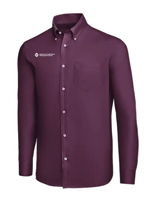 Brooks Brothers Eggplant Wrinkle-Free Stretch Nailhead Shirt w/SCMS Logo