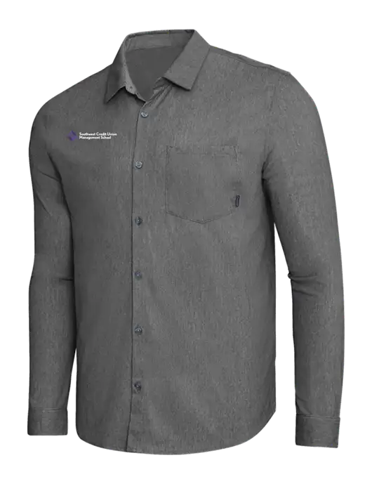 OGIO Dark Grey Heather Extend Long Sleeve Button Up Shirt w/SCMS Logo