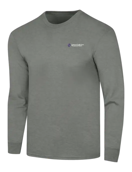 Simply Soft Long Sleeve Heathered Charcoal 4.5 oz, Poly/Combed Ring Spun Cotton T-Shirt w/SCMS Logo