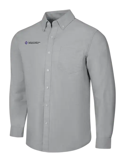 Light Grey SuperPro Oxford Shirt w/SCMS Logo