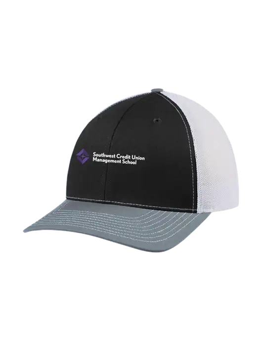 Richardson Adjustable Snapback Original 112 Trucker Cap Black/Light Heather Grey/White Mesh w/SCMS Logo