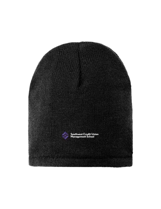 Black Fleece-Lined Beanie Cap w/SCMS Logo