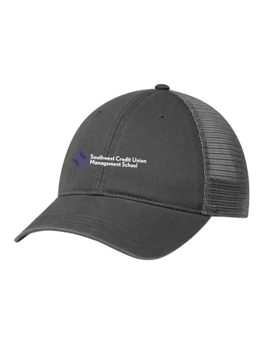 Richardson 111 Garment Washed Trucker Cap Charcoal w/Charcoal Mesh w/SCMS Logo