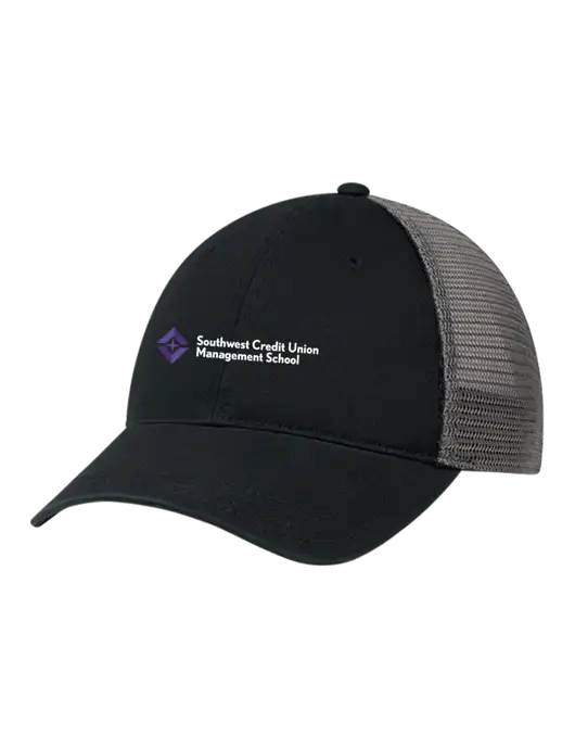 Richardson 111 Garment Washed Trucker Cap Black w/Charcoal Mesh w/SCMS Logo