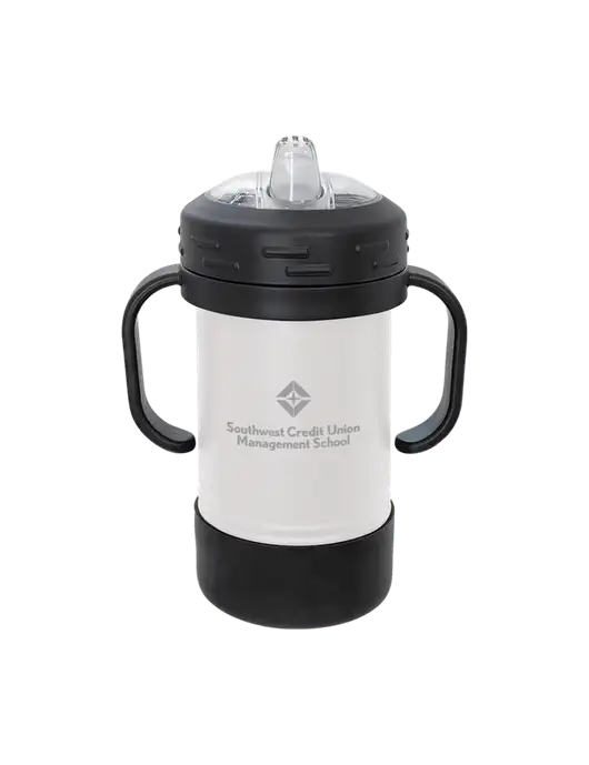 Polar Camel 10 oz Powder Coated White Sippy Cup w/SCMS  Logo