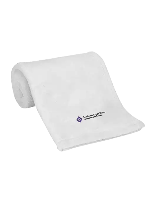 White Alpine Fleece Mink Touch Luxury Baby Blanket  w/SCMS Logo