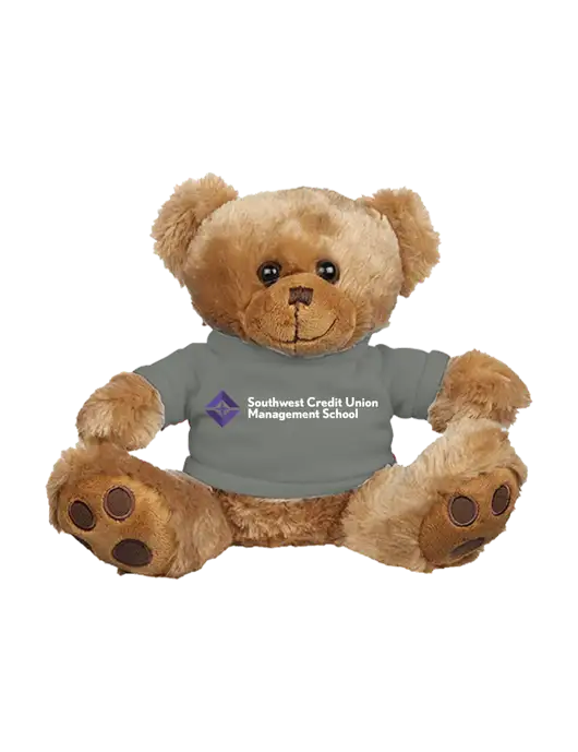8 1/2 Cuddly Brown Bear With Heather Grey T-Shirt w/SCMS Logo