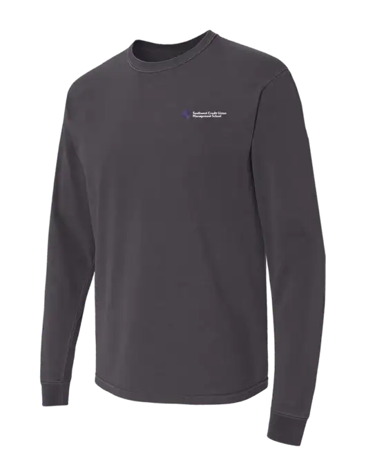 Comfort Colors Garment-Dyed Dark Grey Heavyweight Long Sleeve T-Shirt w/SCMS Logo
