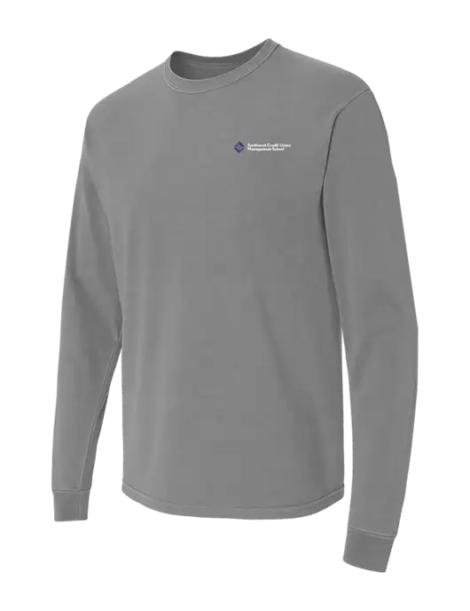 Comfort Colors Garment-Dyed Medium Grey Heavyweight Long Sleeve T-Shirt w/SCMS Logo