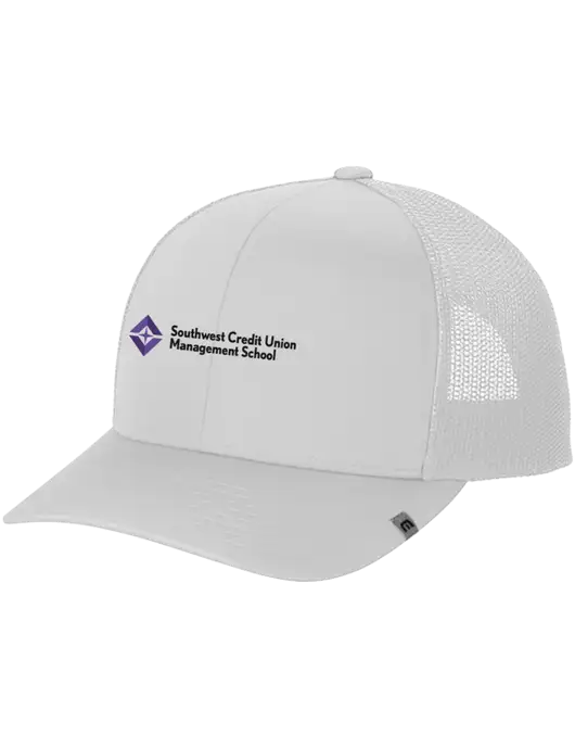 TravisMathew White Cruz Trucker Cap w/SCMS Logo