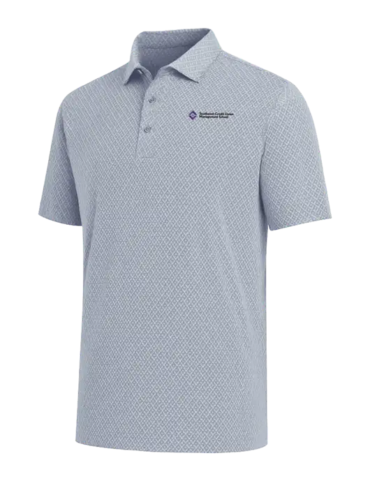 Callaway All-Over Stitched Medium Grey Chev Polo  w/SCMS Logo