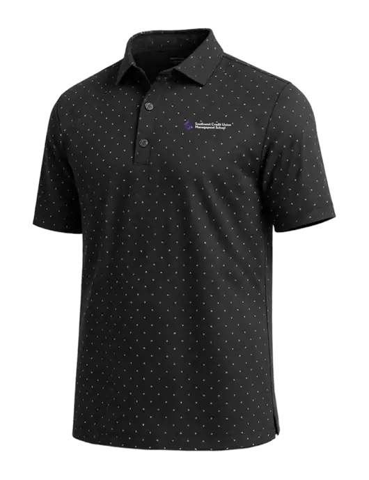 Callaway Micro Chev Black Print Polo w/SCMS Logo