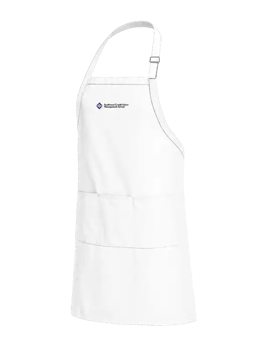 Easy Care Extra Long Bib White Apron with Stain Release w/SCMS Logo