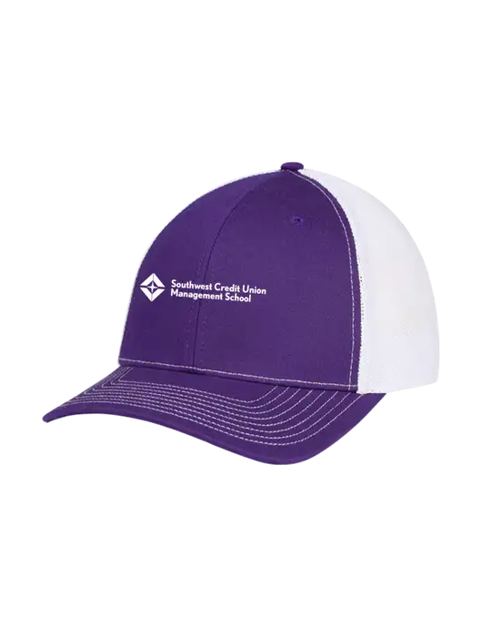 Richardson Adjustable Snapback Original 112 Trucker Cap Purple w/White Mesh w/SCMS Logo