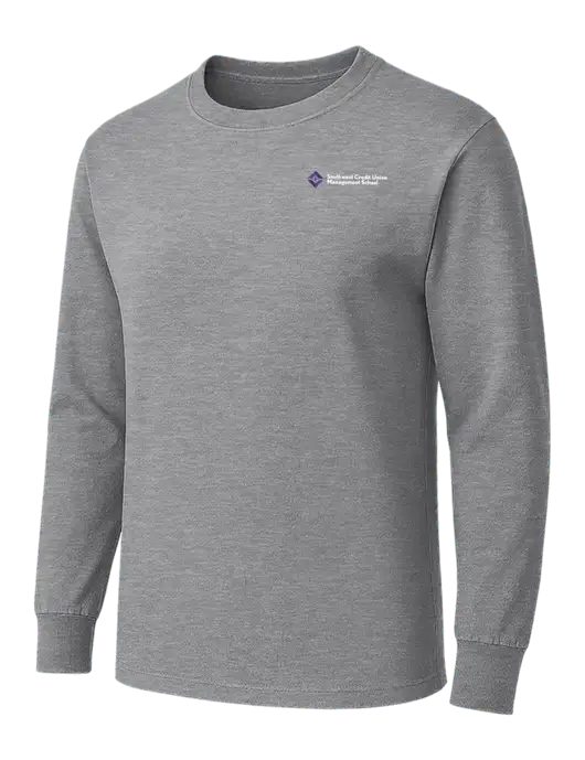 Medium Grey Heather Heavyweight Long Sleeve 6.1 oz T-Shirt w/SCMS Logo