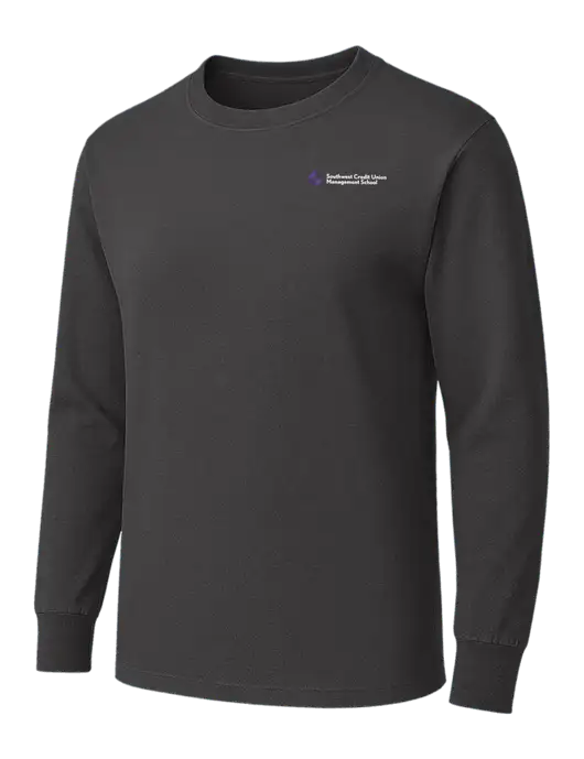 Charcoal Heavyweight Long Sleeve 6.1 oz T-Shirt w/SCMS Logo