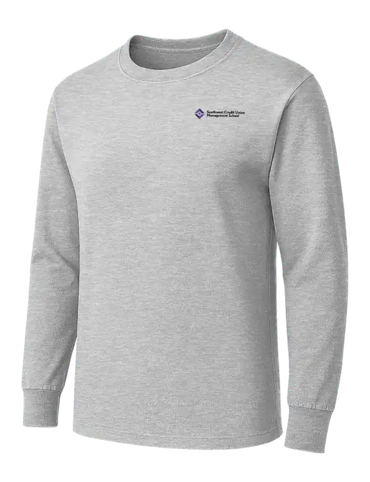 Light Grey Heather Heavyweight Long Sleeve 6.1 oz T-Shirt w/SCMS Logo