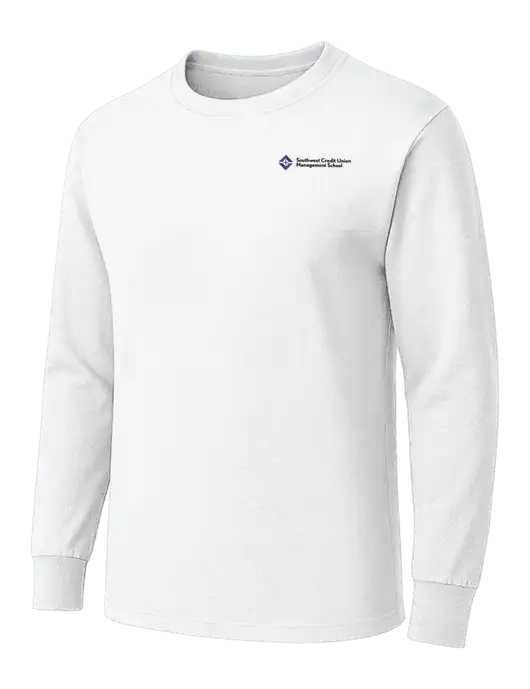 White Heavyweight Long Sleeve 6.1 oz T-Shirt w/SCMS Logo