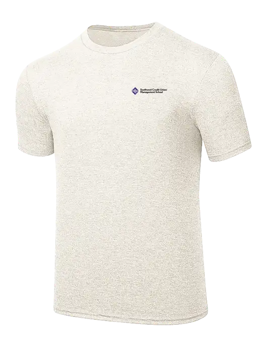 Simply Soft Very Light Tan Heather 4.5oz Poly/Combed Ring Spun Cotton T-Shirt w/SCMS Logo