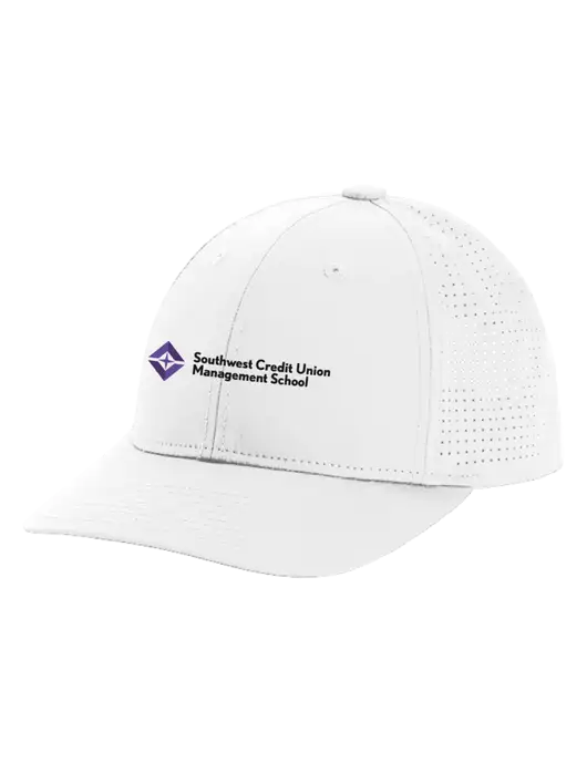 Pro-Cut Structured Snapback with Pinhole Mesh White Cap w/SCMS Logo