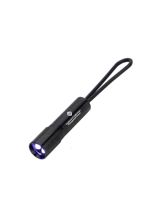Mini Black LED Flashlight with Silicone Loop w/SCMS  Logo