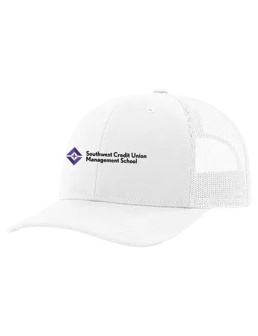Richardson 112+ R-Flex White Trucker Cap w/White Mesh w/SCMS Logo