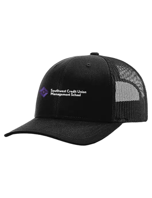 Richardson 112+ R-Flex Black Trucker Cap w/Black Mesh w/SCMS Logo