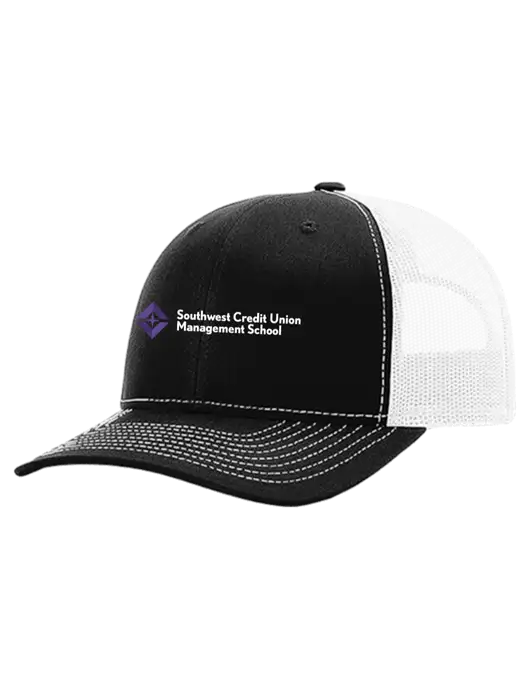 Richardson 112+ R-Flex Black Trucker Cap w/White Mesh w/SCMS Logo