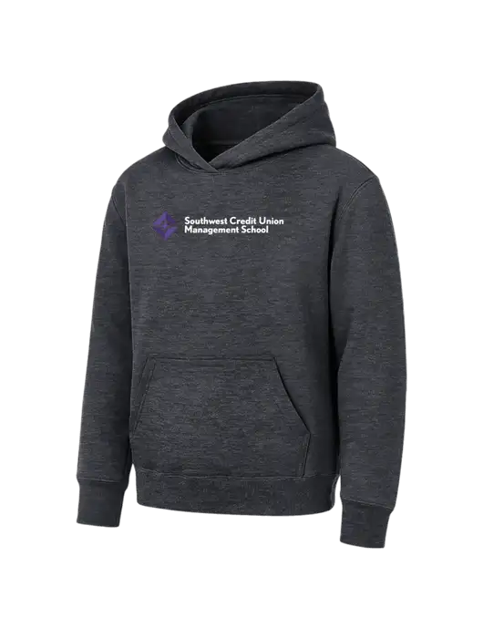 Youth Dark Heather Grey 7.8 oz Pullover Hooded Sweatshirt w/SCMS Logo