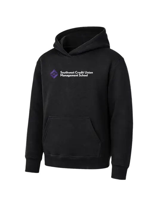 Youth Black 7.8 oz Pullover Hooded Sweatshirt w/SCMS Logo